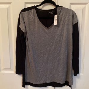 Loft Grey and black shirt